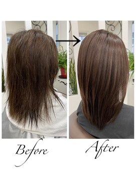 サロンドノア(Salon de NoA) ミディアムヘア×縮毛矯正