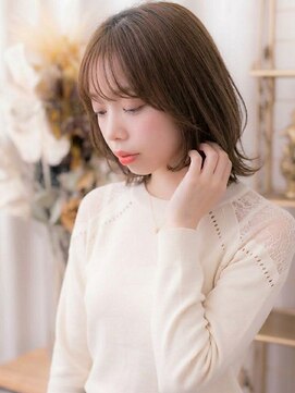 カバーヘア ブリス 志木南口駅前店(COVER HAIR bliss) ローライトカラーシースルーバングくびれレイヤーミディ20代c9