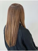 大人ロング/艶ベージュカラー