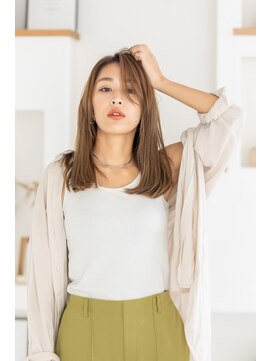 トティア 堀江(Totia) 【Totia堀江】抜け感セミディ×ミルクティアッシュ