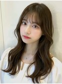 ふわっと顔周りレイヤーカット ゆるふわ韓国巻き  春ヘアカラー