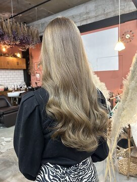 チャプター 問屋町(chapter) ミルクティーグレージュカラーレイヤーカットケアブリーチ韓国