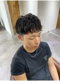 伸ばしかけスパイキー 無造作パーマ 短髪パーマ 癖毛風パーマ