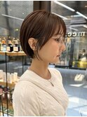 黒髪/ボブウルフ/ネビージュ/小顔/ワンレン/髪質改善/前髪