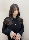 20代30代オリーブグレージュくびれヘア韓国レイヤーロング