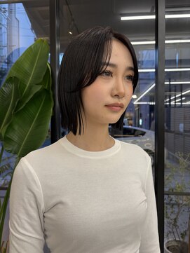 サンド 大阪梅田(sand) @eri_sand_ ボブルフ/黒髪/ネビージュ/小顔/ワンレン/大阪梅田