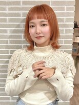 ニューヨークニューヨーク 三宮店(NYNY)&nbsp;オレンジカラー/オン眉/レイヤーカット/ミディアムレイヤー