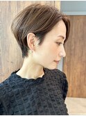 前髪なしショートハンサムショートショートボブ30代40代50代
