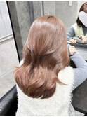 ピンクベージュ/レイヤーカット/極・髪質改善トリートメント