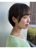 丸みショートシースルーバングくびれショートボブミニボブ