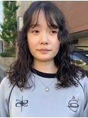 コテ巻き風パーマミディアムパーマくせ毛パーマニュアンスパーマ