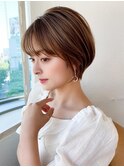 前下がりショートボブで絶壁解消！小顔に見えるひし形シルエット
