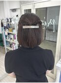 ボブハーフアップアレンジ