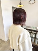 切りっぱなしボブ×ベリーピンク