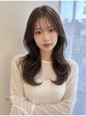 くびれレイヤー/ウェーブ巻き/韓国ヘア/顔まわり