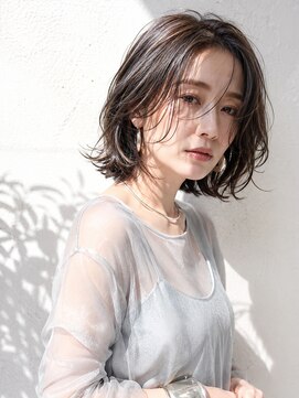 アッシュ 学芸大学店(Ash) ミディアムレイヤー/大人女性/ナチュラルブラウン/脱白髪染め