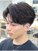 天神メンズパーマフェザーパーマシャドウパーマセンターパート