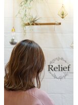 リリーフ(hair&beauty Relief) 外ハネが可愛いくびれミディ