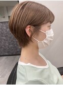京都 河原町 丸みショート ショートカット ベージュカラー
