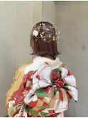 【li'a】金箔×ピンアレンジ×アースカラー