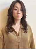 ロングレイヤーパーマスタイル/ニュアンスカラー/アースカラー