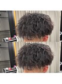ツイストスパイラルパーマ刈り上げマッシュツーブロック