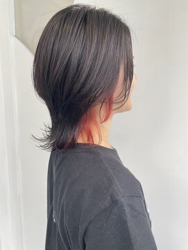 モリオ フロム ロンドン 大宮2号店(morio from London) 【高椋】ミディアムウルフ前髪なしインナーカラー