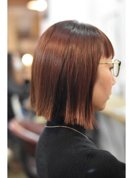 ヘアメイク ドロール(hair make DROLL) 切りっぱなしボブ/コーラルカラー/髪質改善ヘアエステ