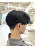 メンズカット/センターパート/メンズウルフ/ニュアンスパーマ