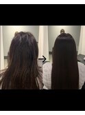 ボリュームダウンロングヘア縮毛矯正