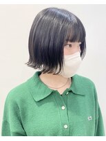 モリオフロムロンドン 松戸店(Morio from London)&nbsp;【松戸　石山】大人可愛い黒髪外ハネボブ切りっぱなしボブ