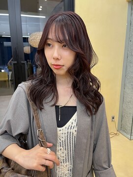 スニュウ(snuw) ワインレッド/コテ巻きミディアム