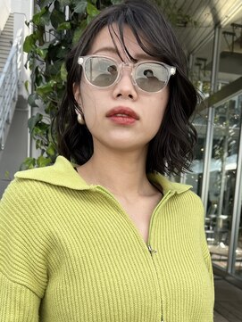 アミー 駒澤(Ammy komazawa) ボブ/ニュアンスパーマ/オリーブベージュカラー/透明感カラー