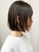 パークレーン アイス イヴェン(park lane ICI yeven)&nbsp;名古屋ボブレイヤーボブ切りっぱなしボブマロンベージュ前髪rena