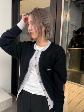 ステン(sten) 切りっぱなしボブ/グレージュ/ミルクティーグレージュ