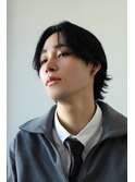 韓国マッシュウルフブルーブラック20代30代40代前髪パーマ