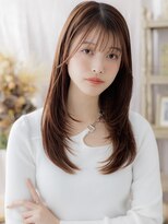 カバーヘア ブリス 大宮西口(COVER HAIR bliss) ミルクティーカラー顔回りレイヤーストレートa大宮20代30代40代