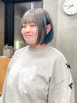 テトヘアー(teto hair)&nbsp;インナーカラーブルーカラー青シルバー白ボブデザインカラー
