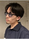センターパートフェザーパーマニュアンスパーマワンカールパーマ