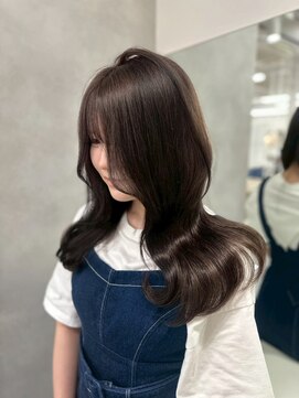 ベレーザ 渋谷(BELEZA) 15366黒髪グレージュ髪質改善レイヤーワンカール韓国ストレート