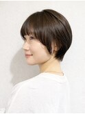 前髪あり耳掛け丸みボブコンパクトショート20代30代40代50代
