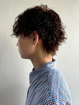 マップメンズデザイン(map men's design) ニュアンスパーマ マッシュ 波巻きパーマ 20代 眉毛カット