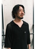 センターパートウルフ　ボブウルフ スパイラルパーマ ロン毛男子