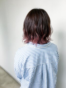 ヘアースパリゾート リアン 燕三条店(Lien) ピンクグラデーション_ハネボブ＿派手髪