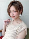 大人かわいい ヨシンモリ グレーべージュ 外ハネ くびれヘア