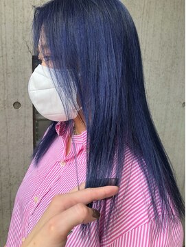 ロア 福岡天神本店(LORE) ネイビーブルーカラー×ダブルカラー