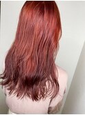 レッドカラー_マロンベージュ Aラインボブ かきあげ