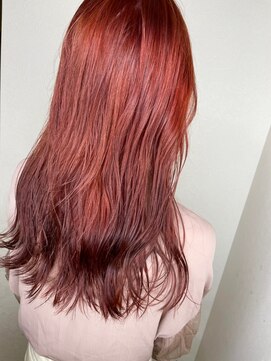 モルニ(MORNI) レッドカラー_マロンベージュ Aラインボブ かきあげ