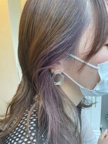 エンレイ(enRei) 外国人風ミルクティーインナーカラーホワイトパープル耳かけ小顔