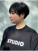 大人ヘルシースタイルショコラアッシュふんわりカールショート